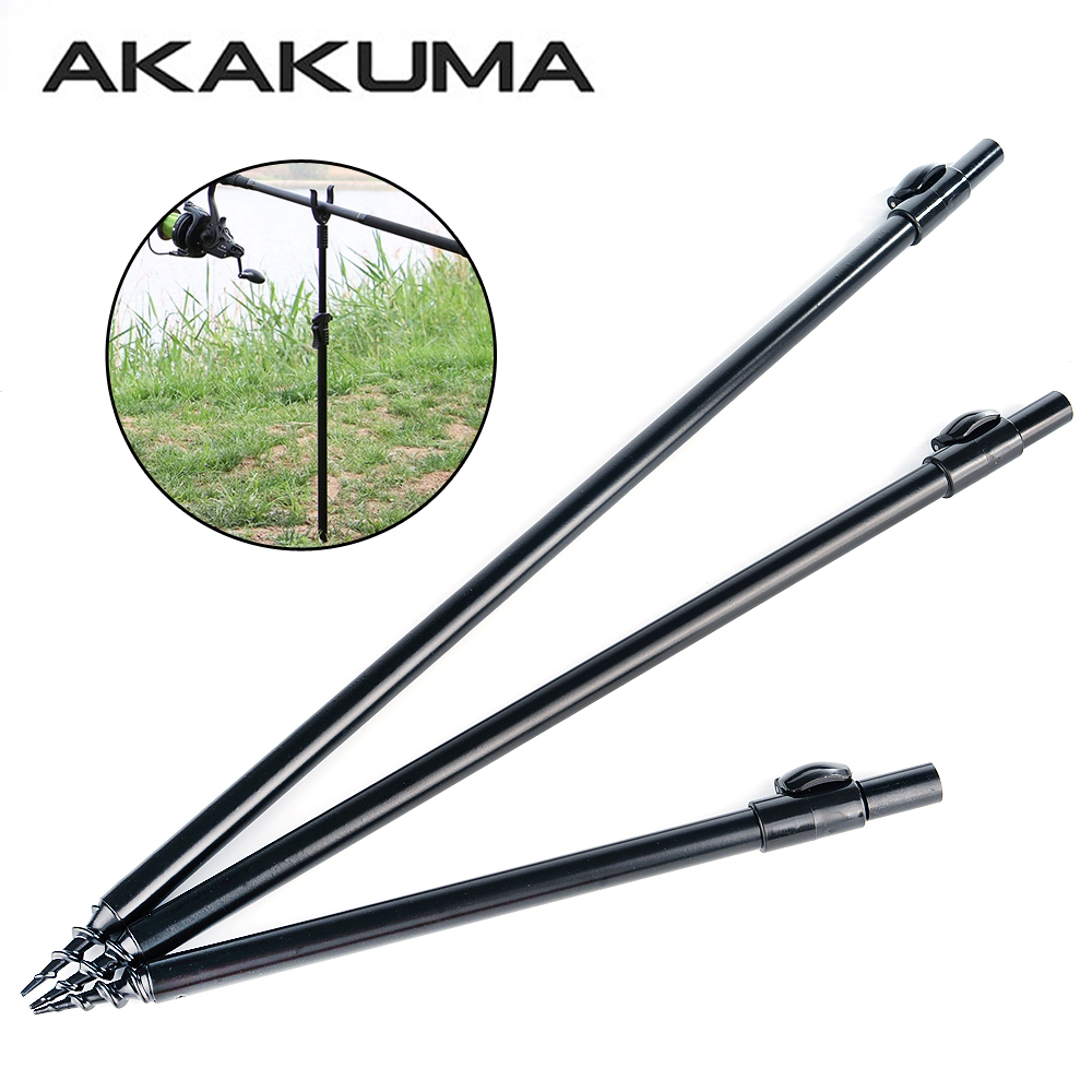 Fishing Rod Telescopic - 伸縮式釣り竿スタンド アルミ合金製 ロッドレスト 地面支持スタンド ネジ式スパイク付き クイックリリースロック