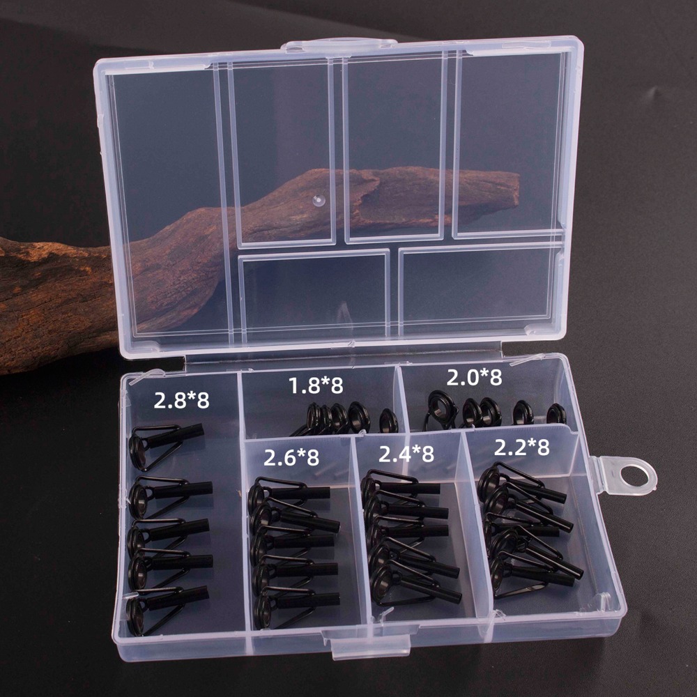 Fishing Rod Guide Replacement - 30個入りステンレス製釣り竿先端修理キット、複数サイズ対応、DIY交換用釣り竿ガイドリングキット