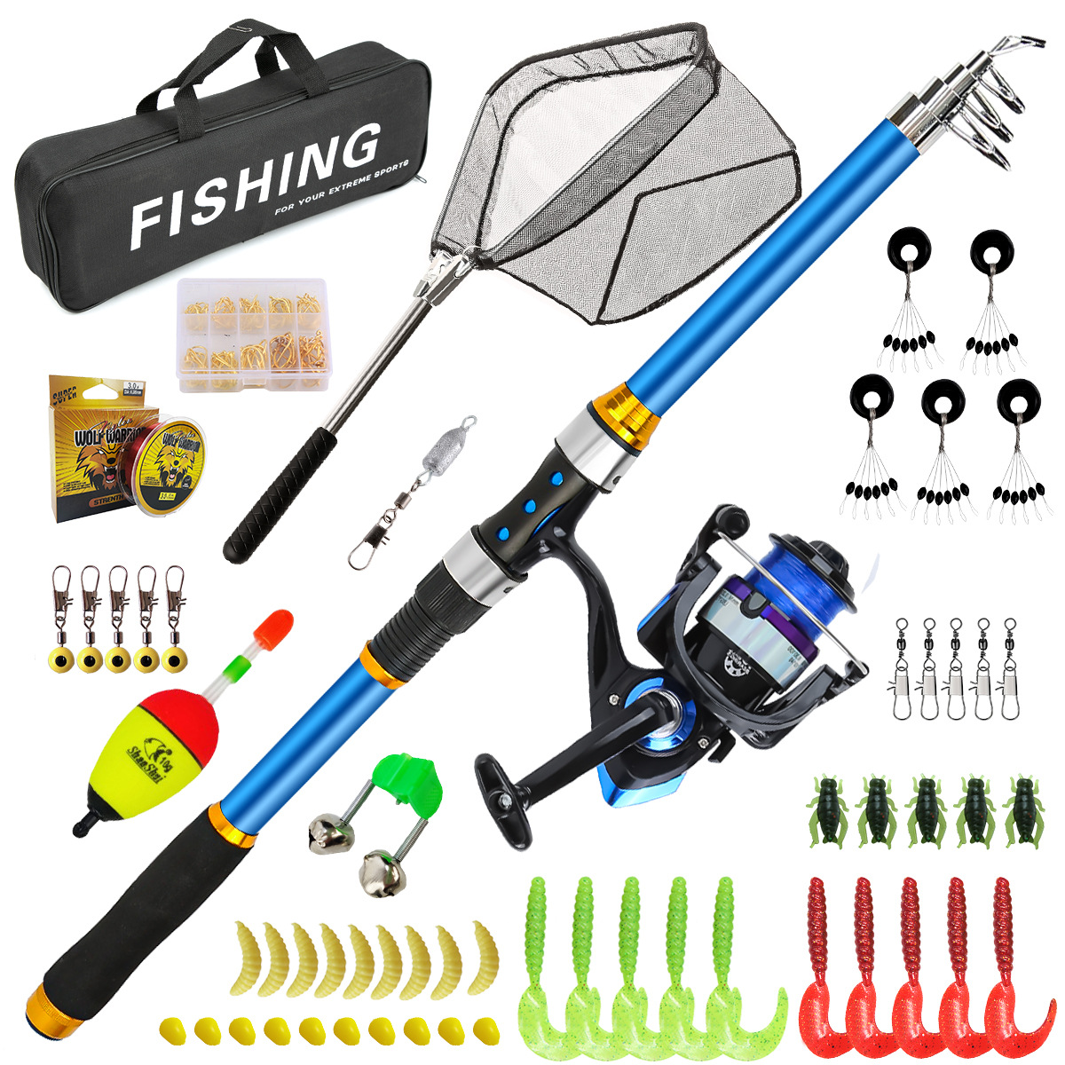2.1-3.6M 伸縮式ガラス繊維釣竿セット リール & ア - Fishing Rod Carbon Fiber のレビューと価格