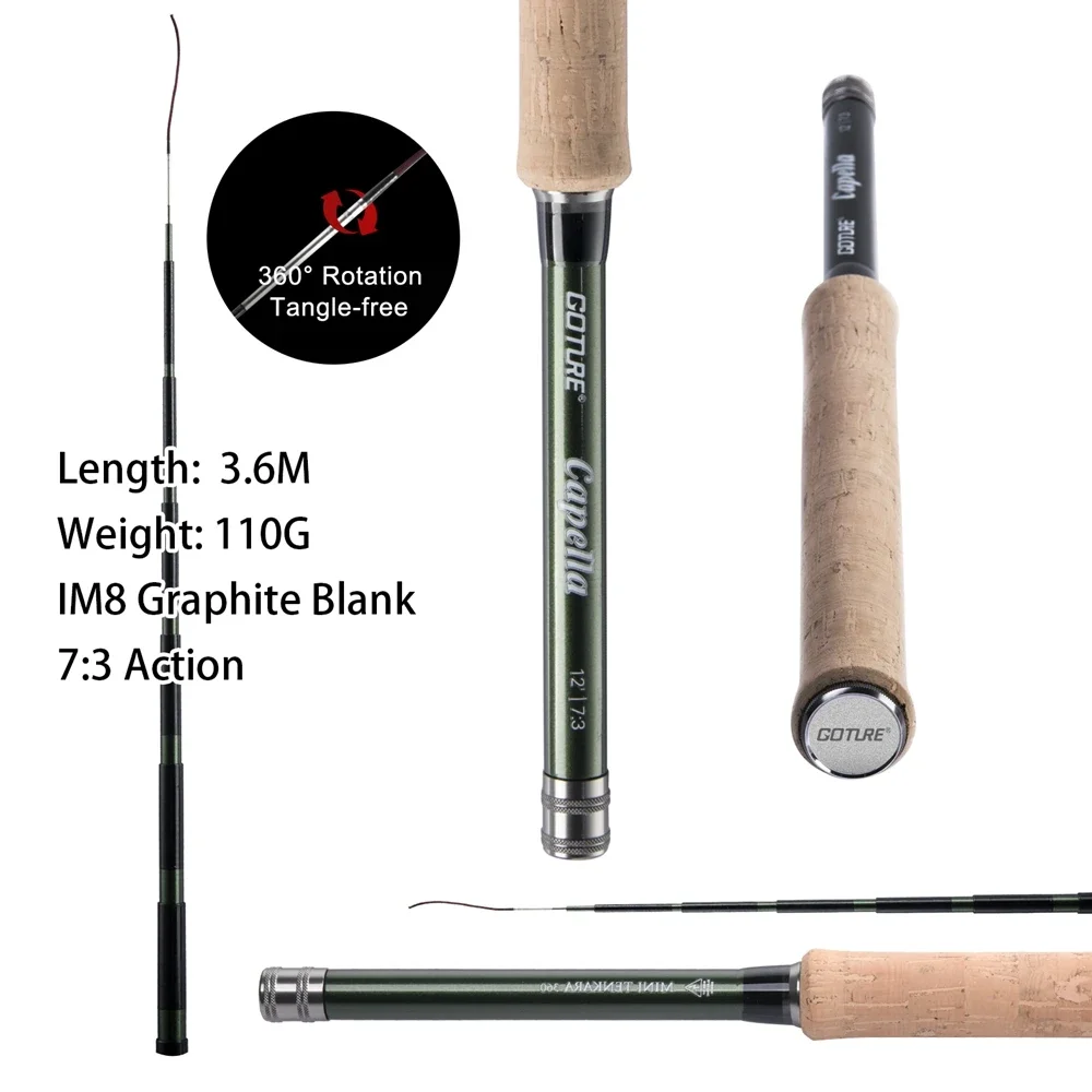 Goture 12FT クラシックテンカラフライフィッシング - Fishing Rod Carbon Fiber のレビューと価格